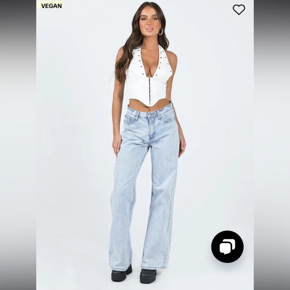 Princess Polly Palladia Pu Jordy White Corset Top Size 6 NWT - Picture 2 of 9